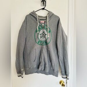 Mitchell and Ness vintage-style Sz:2XL Dallas Stars Full Zip Graphic Logo Hoodie